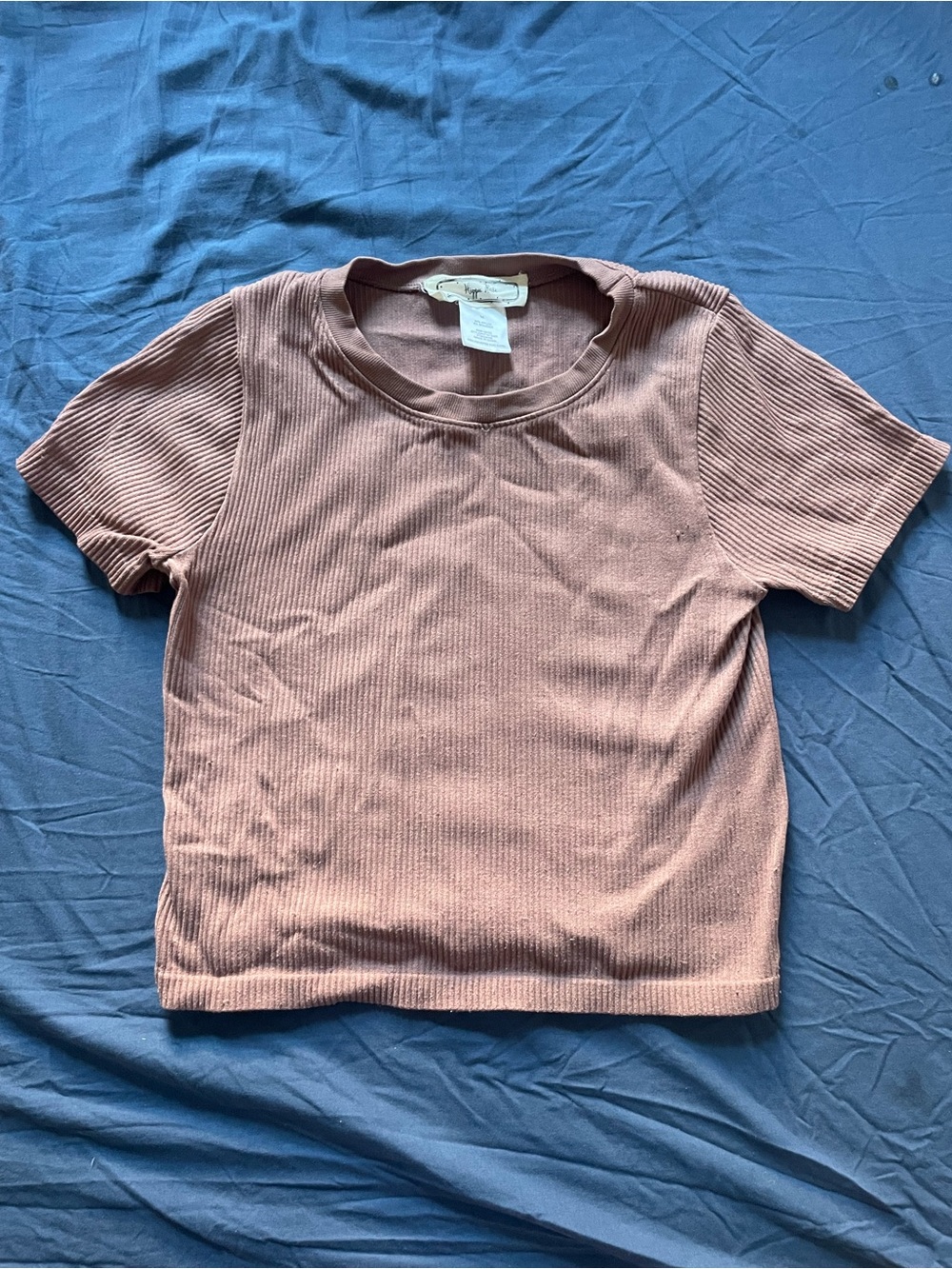 Pink Ribbed Short Sleeve Top